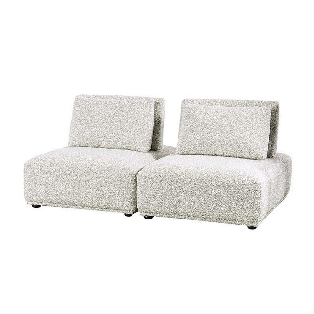 Stavan 2 Seater Modular Sofa, Light Gray Boucle, Adjustable Seat Depth - BM347600