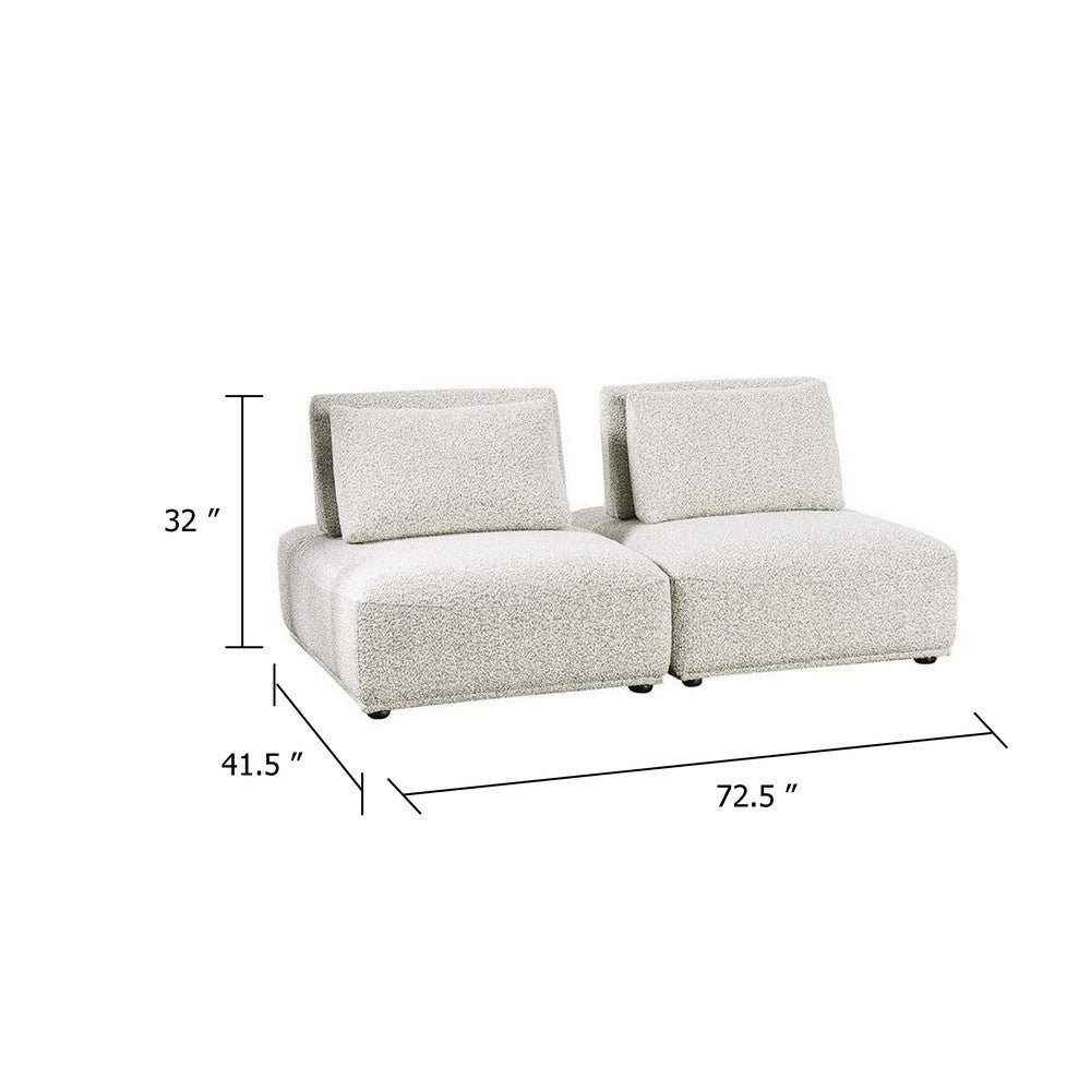 Stavan 2 Seater Modular Sofa, Light Gray Boucle, Adjustable Seat Depth - BM347600