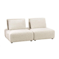 Stavan Modular 2 Seater Sofa, Beige Boucle and Adjustable Back Pillows - BM347602