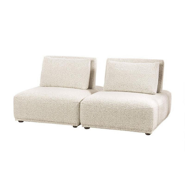 Stavan Modular 2 Seater Sofa, Beige Boucle and Adjustable Back Pillows - BM347602