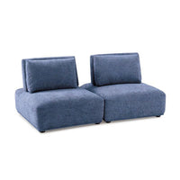 Stavan Modular 2 Seat Sofa, Blue Chenille with Adjustable Back Pillows - BM347604