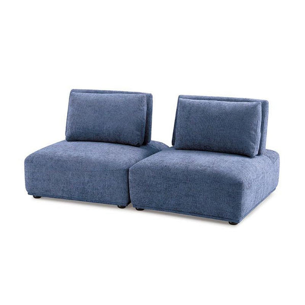 Stavan Modular 2 Seat Sofa, Blue Chenille with Adjustable Back Pillows - BM347604