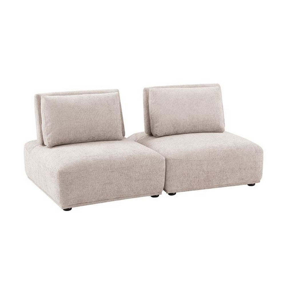 Stavan Modular 2 Seat Sofa, Light Brown Boucle, Adjustable Seat Depth - BM347606