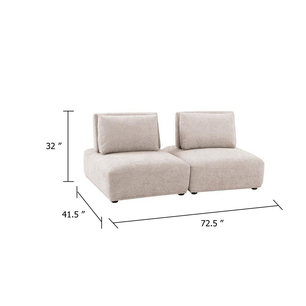 Stavan Modular 2 Seat Sofa, Light Brown Boucle, Adjustable Seat Depth - BM347606