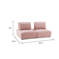 Stavan Modular 2 Seater Sofa, Pink Boucle, Adjustable Backs, 73 Inch - BM347608
