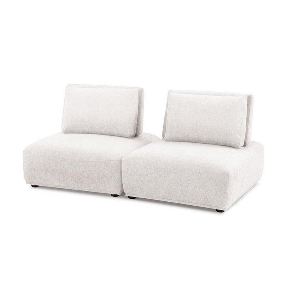 Stavan Modular 2 Seater Sofa, White Boucle, Adjustable Backs, 73 Inch - BM347610