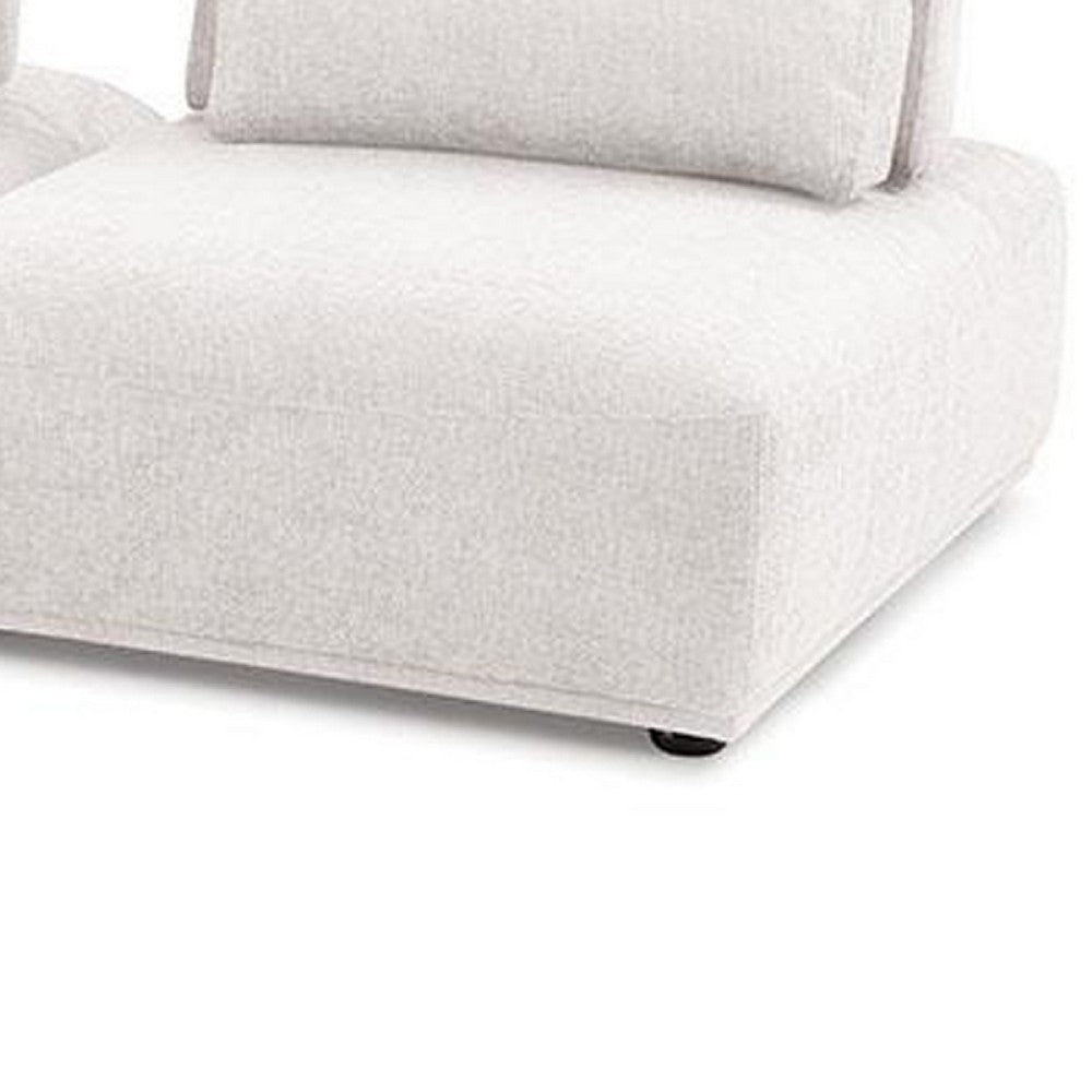 Stavan Modular 2 Seater Sofa, White Boucle, Adjustable Backs, 73 Inch - BM347610