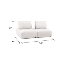 Stavan Modular 2 Seater Sofa, White Boucle, Adjustable Backs, 73 Inch - BM347610