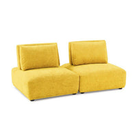 Stavan Modular 2 Seat Sofa, Yellow Chenille, Adjustable Back, 73 Inch - BM347612