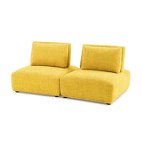 Stavan Modular 2 Seat Sofa, Yellow Chenille, Adjustable Back, 73 Inch - BM347612