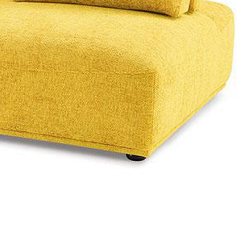 Stavan Modular 2 Seat Sofa, Yellow Chenille, Adjustable Back, 73 Inch - BM347612