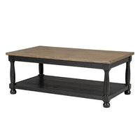Ginie Coffee Table, 2 Tone Rustic Black, Brown Rubberwood, 48 Inch - BM347625
