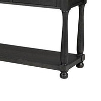Ginie Sofa Table, 3 Drawers, Black Brown Solid Rubberwood, 60 Inch - BM347626