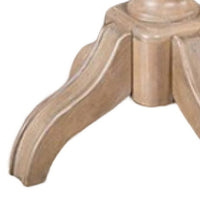 Cherie Round End Table, Light White Washed Solid Rubberwood, 24 Inch - BM347628