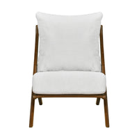 Moi Scandinavian Accent Chair, Beige Chenille, Brown Angled Frame  - BM347831