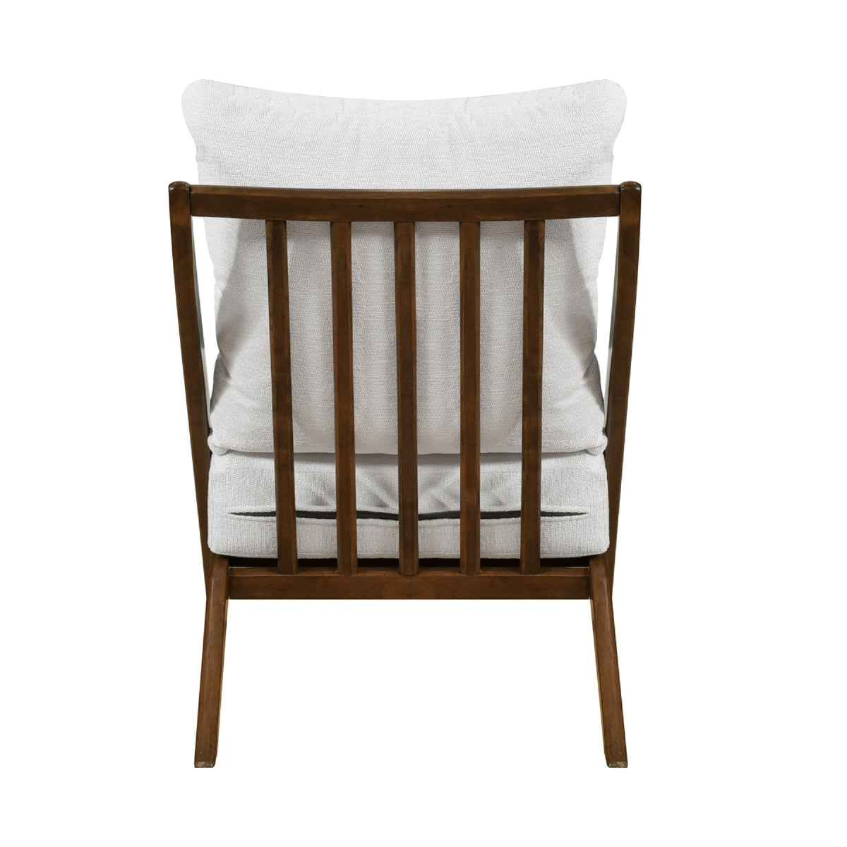 Moi Scandinavian Accent Chair, Beige Chenille, Brown Angled Frame  - BM347831