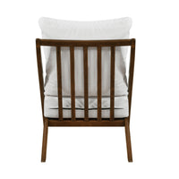 Moi Scandinavian Accent Chair, Beige Chenille, Brown Angled Frame  - BM347831