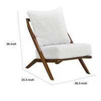 Moi Scandinavian Accent Chair, Beige Chenille, Brown Angled Frame  - BM347831