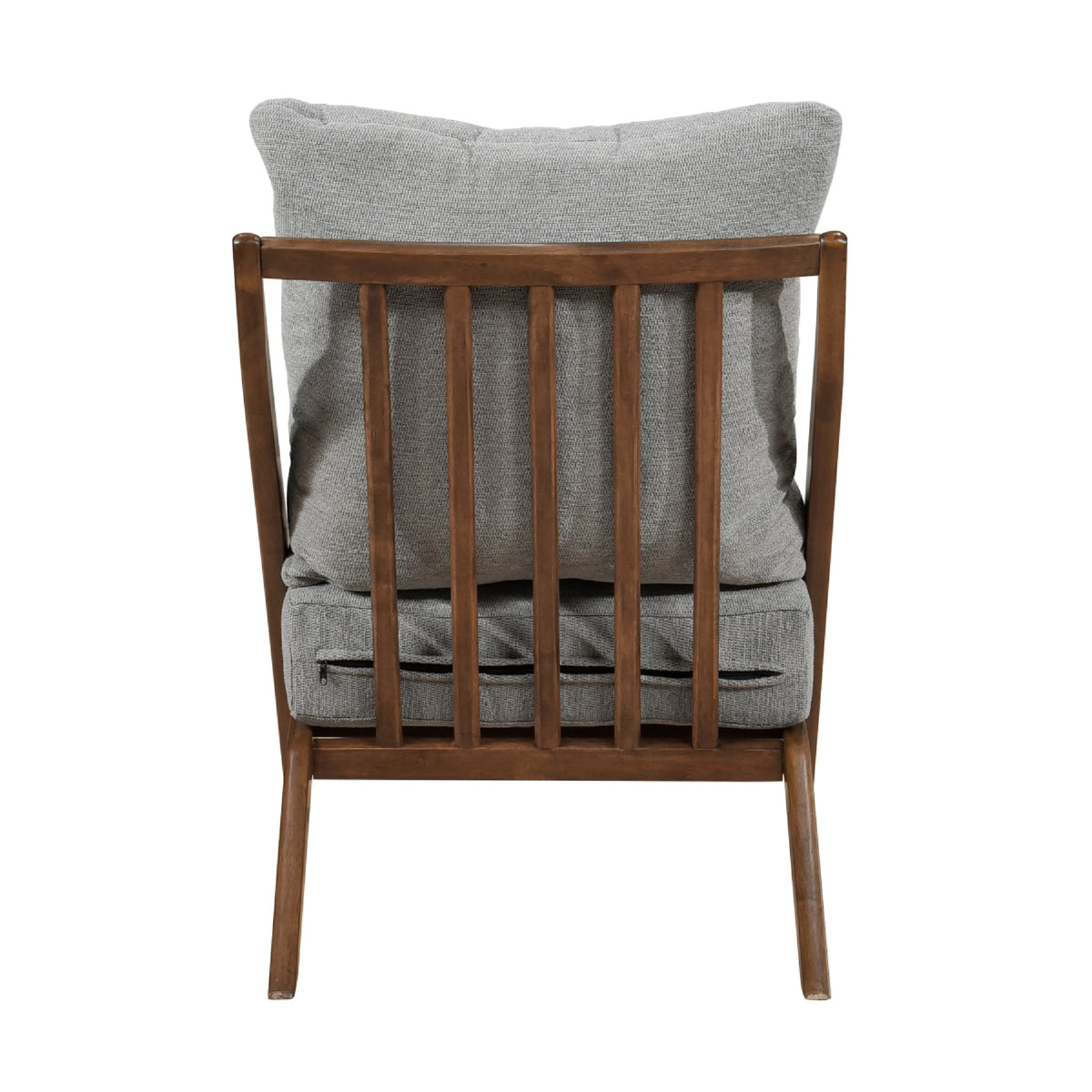 Moi Scandinavian Accent Chair, Gray Chenille, Brown Angled Frame  - BM347832