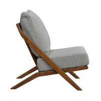 Moi Scandinavian Accent Chair, Gray Chenille, Brown Angled Frame  - BM347832