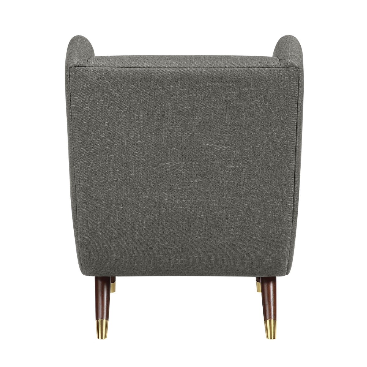 Koi Wingback Accent Chair, Textured Gray Polyester, Brown Solid Wood  - BM347835