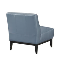 Poi Armless Slipper Chair, Blue Top Grain Buffalo Leather, Black Wood  - BM347836