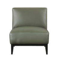 Poi Armless Slipper Chair, Green Top Grain Buffalo Leather, Black Wood  - BM347837