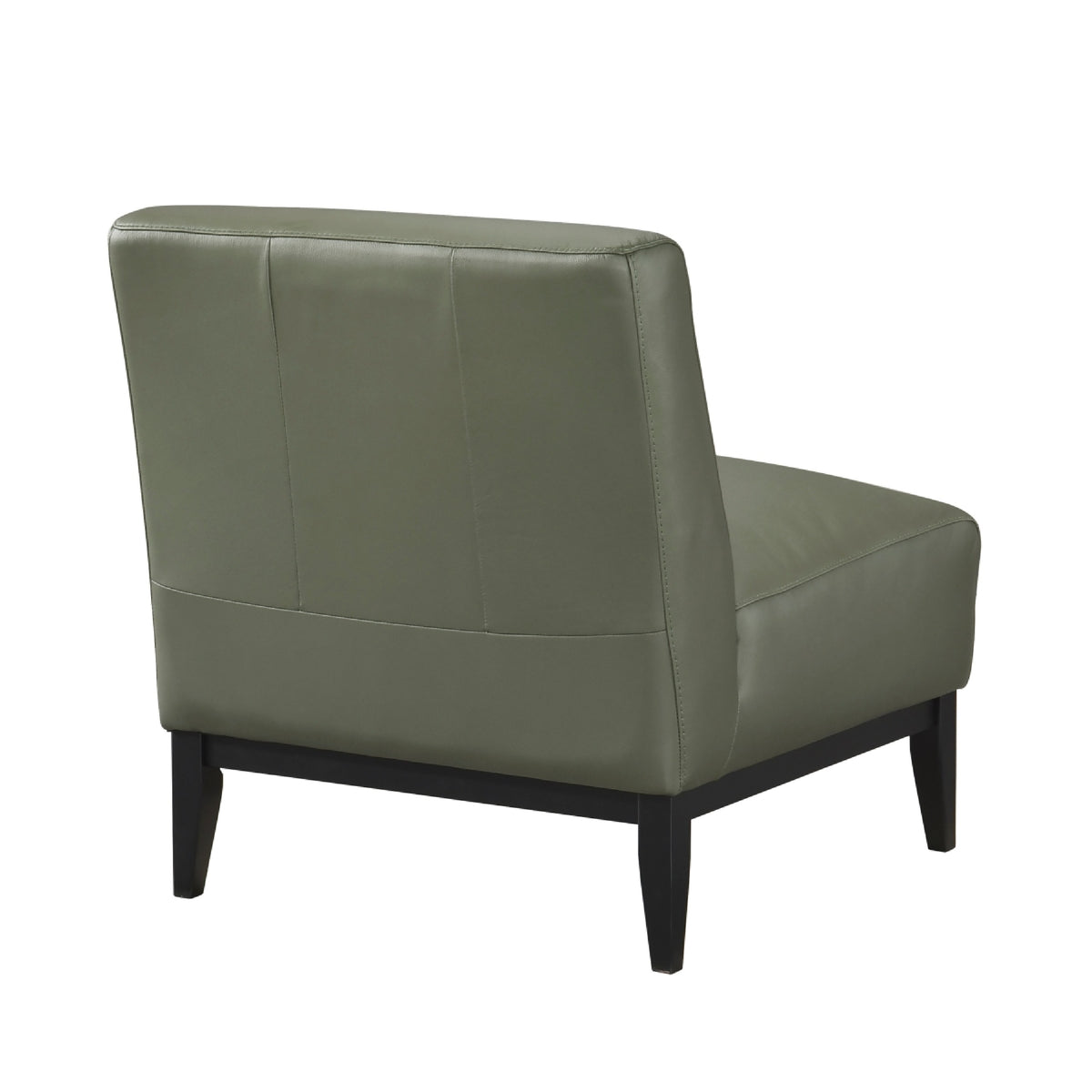 Poi Armless Slipper Chair, Green Top Grain Buffalo Leather, Black Wood  - BM347837