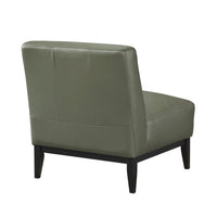 Poi Armless Slipper Chair, Green Top Grain Buffalo Leather, Black Wood  - BM347837