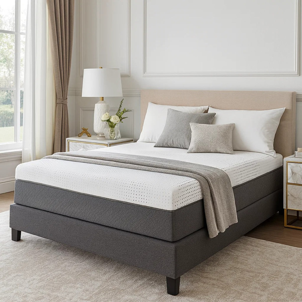 Mea Full Size Mattress, Firm Green Tea Cool Gel Memory Foam, 12 Inch  - BM347846