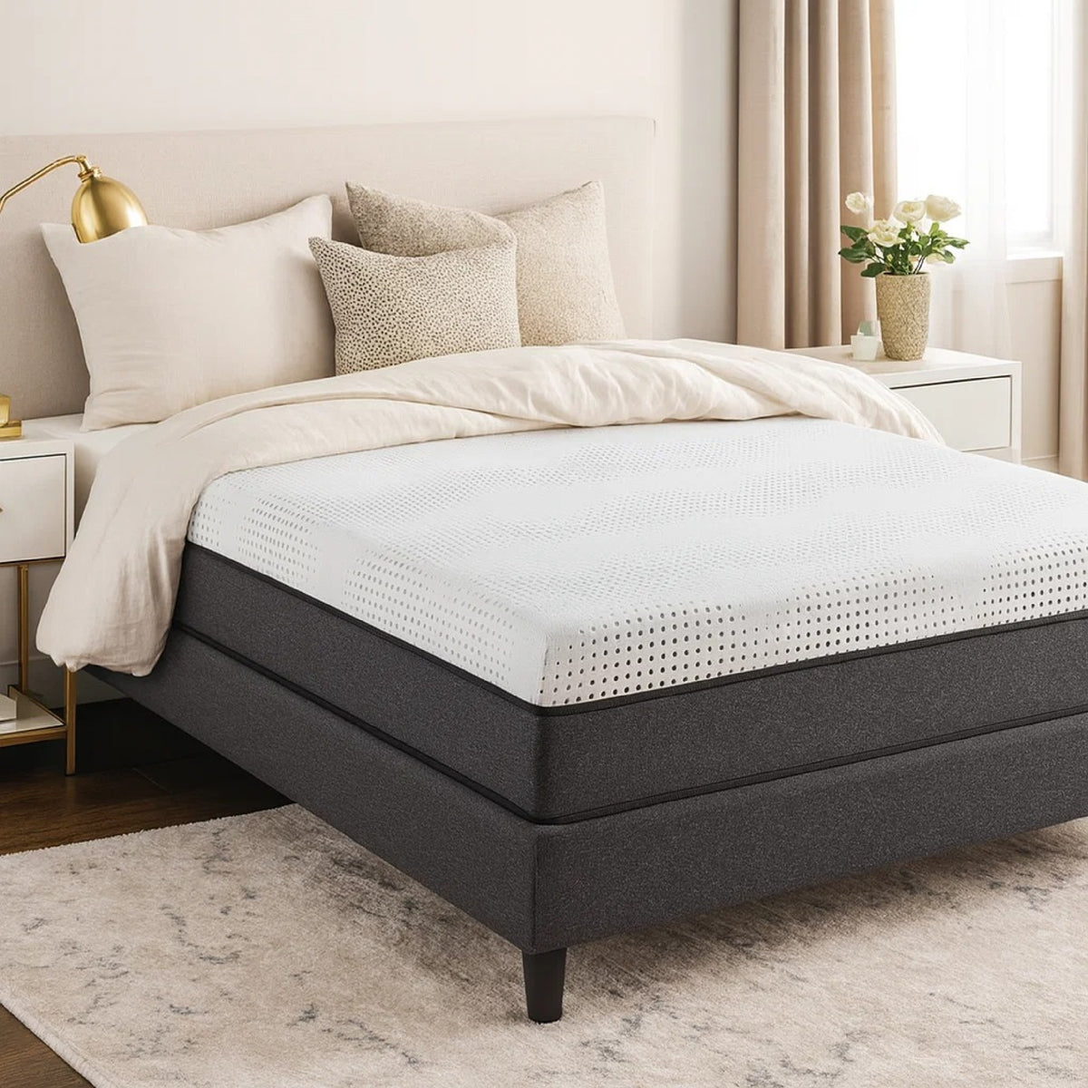 Mea Queen Size Mattress, Firm Green Tea Cool Gel Memory Foam, 12 Inch  - BM347847