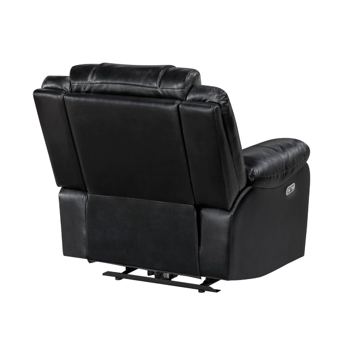 Power Reclining Chair, USB Ports and Blue LED, Foam Fill Black Faux Leather  - BM347854