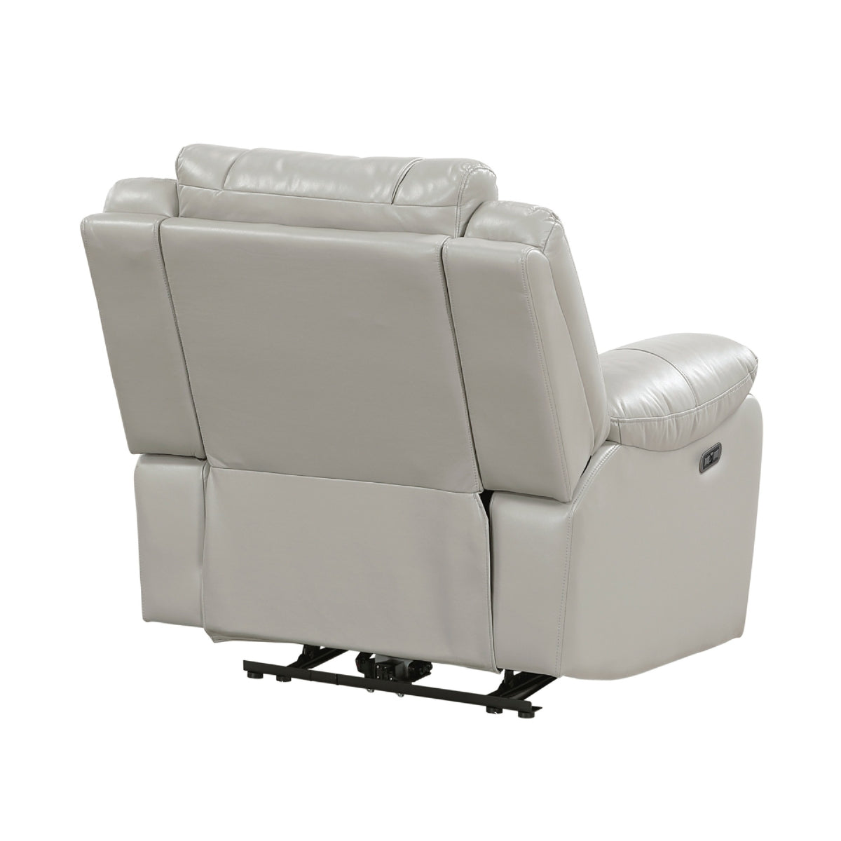 Power Reclining Chair, USB Ports and Blue LED, Foam Fill Gray Faux Leather  - BM347855