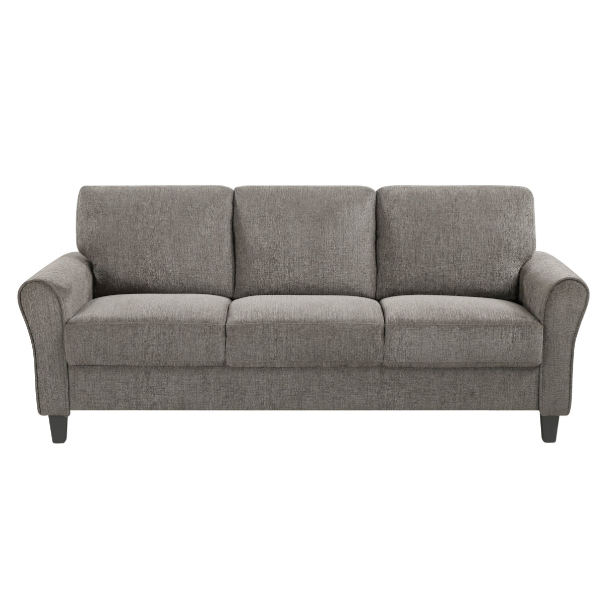 Leroi 3 Seater Sofa, Brown Chenille Padded Seats and Rolled Arms  - BM347859