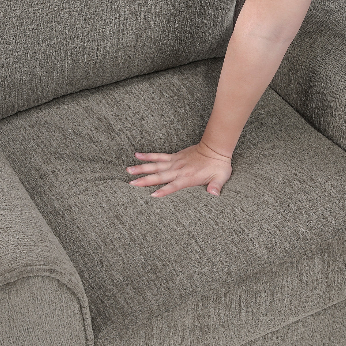Leroi 3 Seater Sofa, Brown Chenille Padded Seats and Rolled Arms  - BM347859