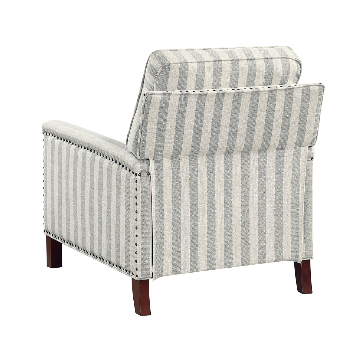 Claire Manual Reclining Chair, Beige and Gray Striped Pattern Polyester  - BM347860