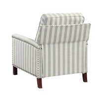 Claire Manual Reclining Chair, Beige and Gray Striped Pattern Polyester  - BM347860