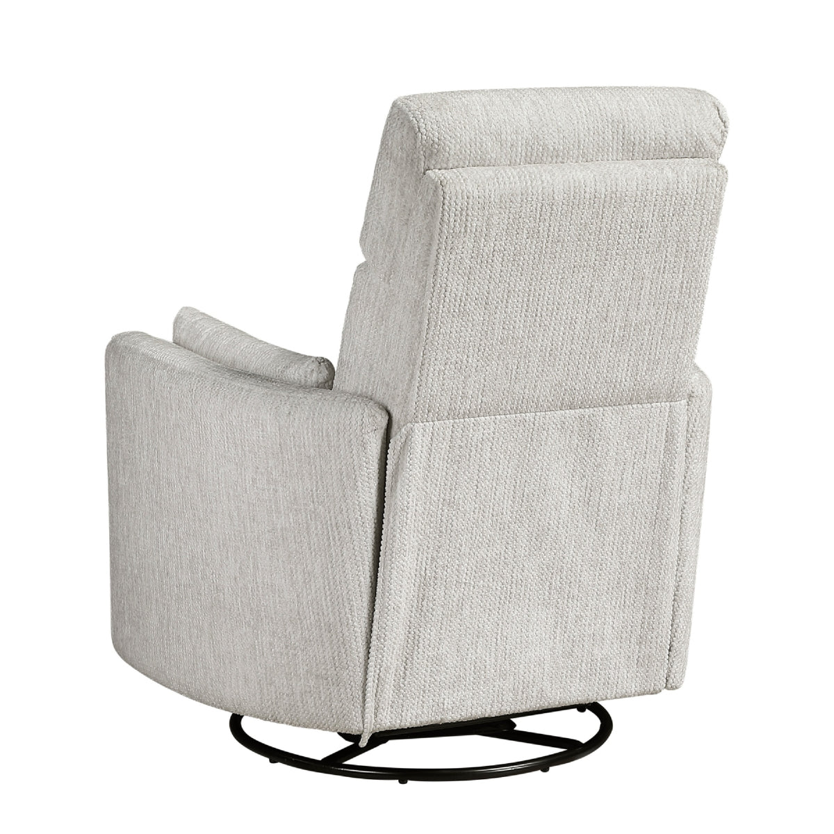 Liny Swivel Manual Glider Reclining Chair with 2 Pillows, Beige Microfiber  - BM347865