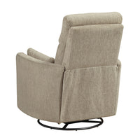 Liny Swivel Manual Glider Reclining Chair with 2 Pillows, Brown Microfiber  - BM347866