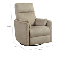 Liny Swivel Manual Glider Reclining Chair with 2 Pillows, Brown Microfiber  - BM347866