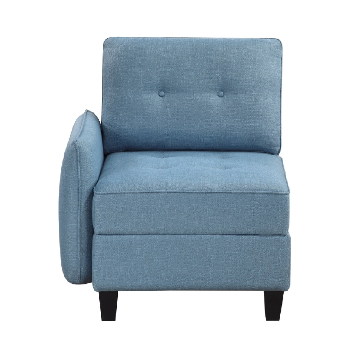 Gey Modular Single Armchair with Storage Seat, Button Tufted Blue Polyester  - BM347867