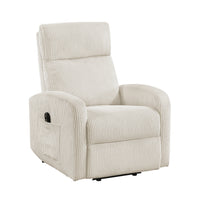 Pary Power Lift Chair, Armrests with Magazine Pocket, Beige Corduroy  - BM347868