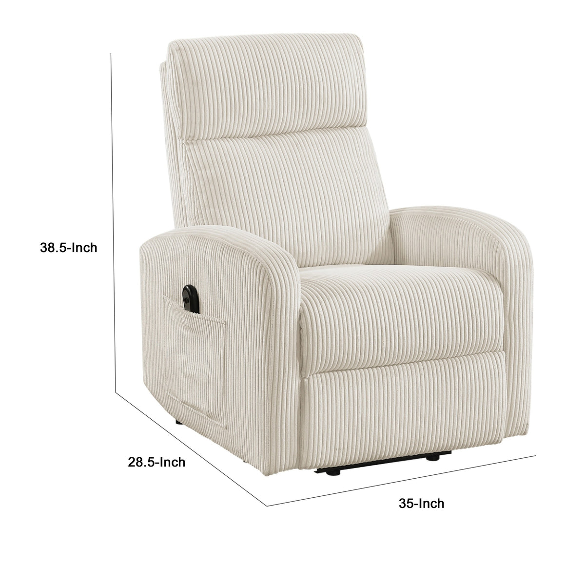 Pary Power Lift Chair, Armrests with Magazine Pocket, Beige Corduroy  - BM347868