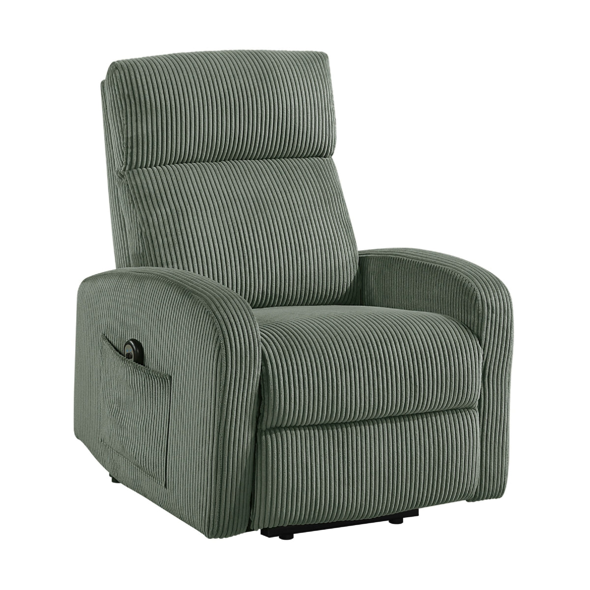 Pary Power Lift Chair, Armrests with Magazine Pocket, Green Corduroy  - BM347870