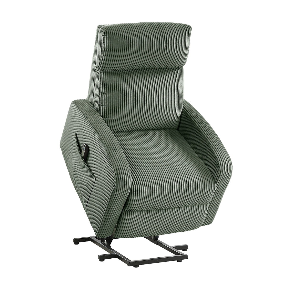 Pary Power Lift Chair, Armrests with Magazine Pocket, Green Corduroy  - BM347870