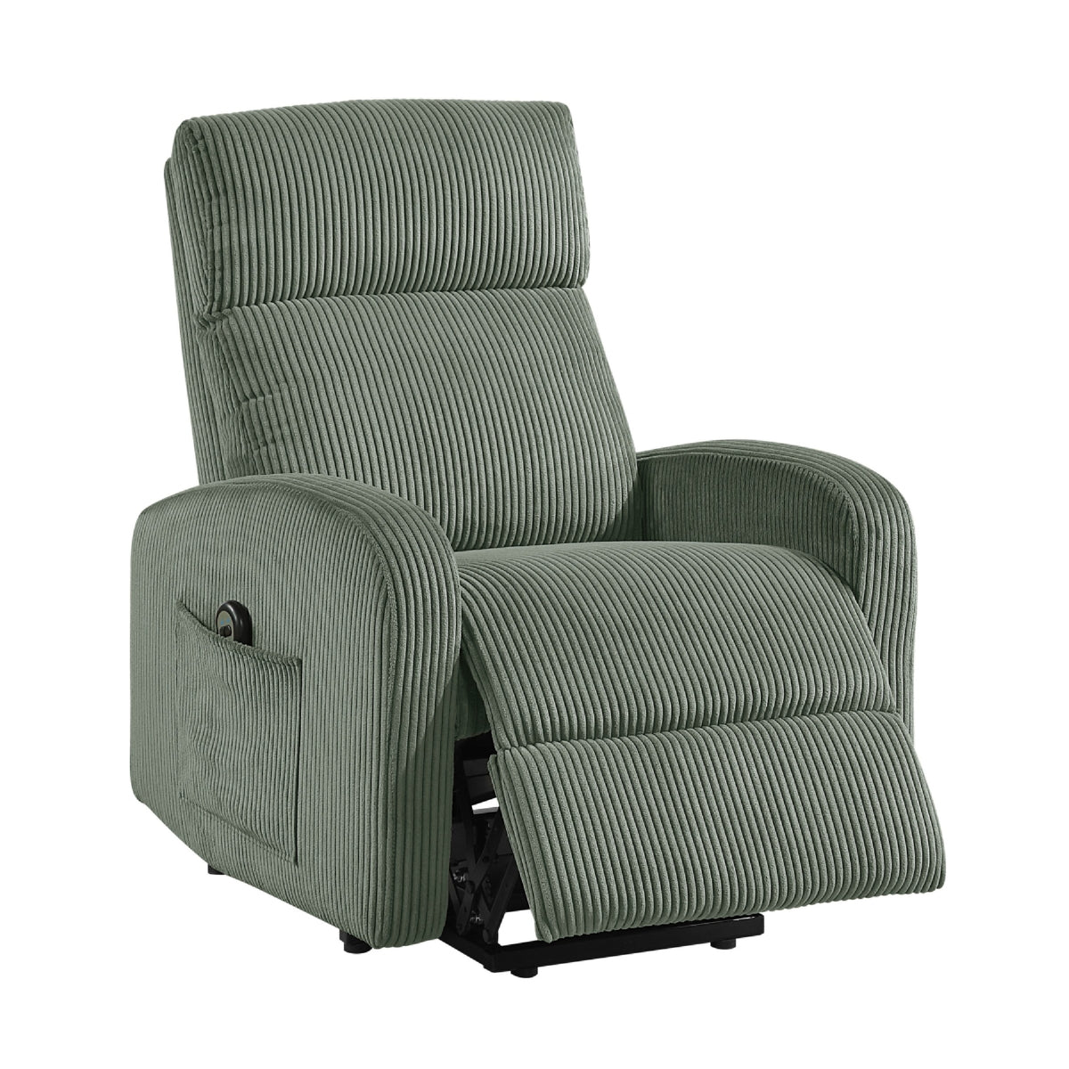 Pary Power Lift Chair, Armrests with Magazine Pocket, Green Corduroy  - BM347870