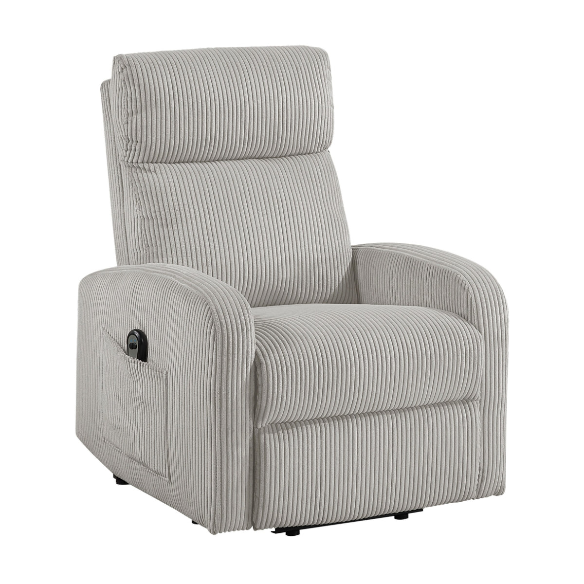 Pary Power Lift Chair, Armrests with Magazine Pocket, Light Gray Corduroy  - BM347871