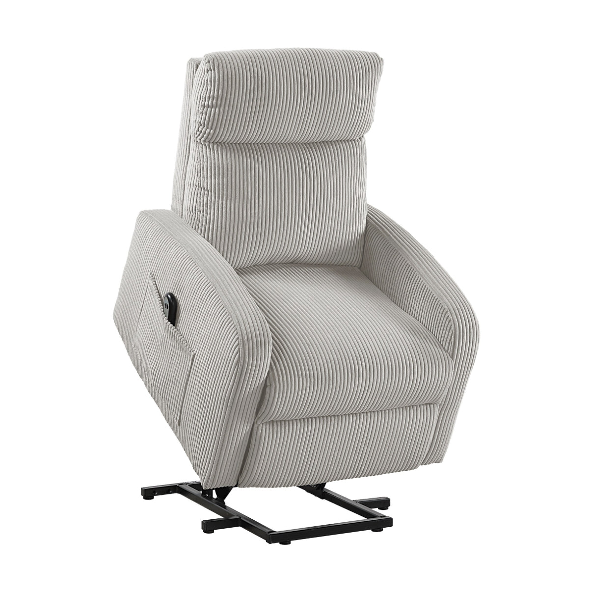 Pary Power Lift Chair, Armrests with Magazine Pocket, Light Gray Corduroy  - BM347871