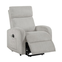 Pary Power Lift Chair, Armrests with Magazine Pocket, Light Gray Corduroy  - BM347871