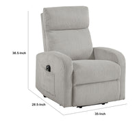 Pary Power Lift Chair, Armrests with Magazine Pocket, Light Gray Corduroy  - BM347871